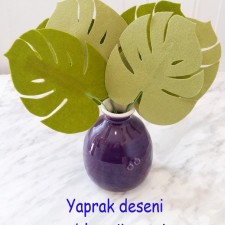 Keçeden Büyük Yaprak Ev Süsü Yaprak Şablonu Ücretsiz