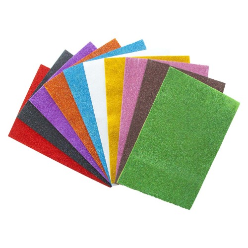 10 Adet 20x30 cm Simli ve Yapışkanlı Eva Paketi
