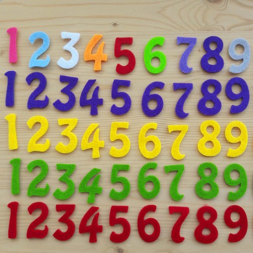 Keçe 4 cm Sayılar Rakamlar 1 Paket 10 Adet Sayı, Keçeden Sayı Rakam