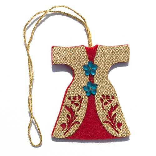 Keçeden 6 cm Simli Kırmızı Kaftan Süsü 5 Adet