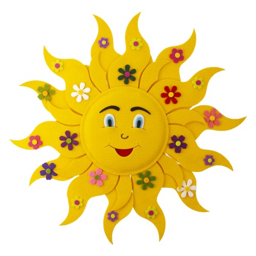 Keçe 50 cm Güneş Kapı Süsü, Keçeden Kapı Süsü