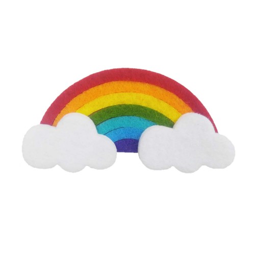 Keçeden 8 cm Gökkuşağı ve Bulut Figürü 5 Adet