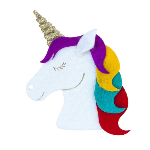 Keçeden 8 cm Pony Boynuzlu At Figürü 5 Adet