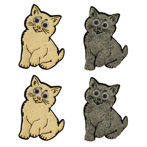 Keçeden 6 cm Sevimli Kediler 6 Adet, Keçeden Kedi Figürleri