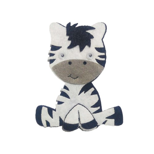 Keçe 9 cm Zebra Marty Figürü 3 Adet, Keçeden Zebra Süsü