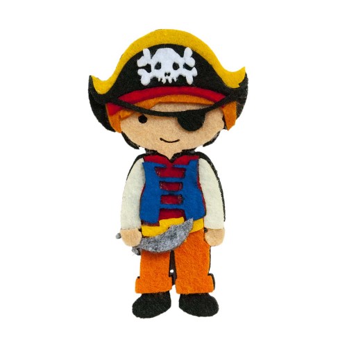 Keçeden 9 cm Korsan Adam Figürü 2 Adet, Keçeden Korsan Süsü