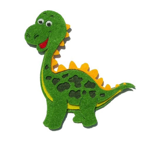 Keçeden 10 cm Sevimli Dinozor Figürü 3 Adet, Keçe Dinazor Süsü