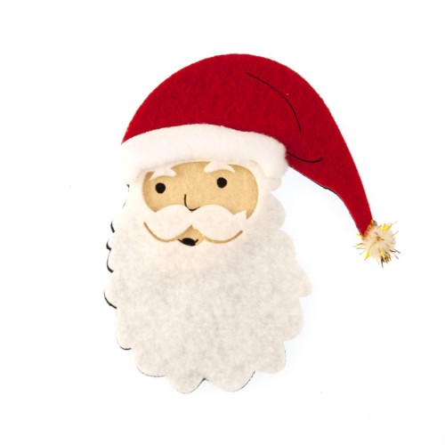 Keçeden 10 cm Noel Baba Süsü 3 Adet, Keçeden Noel Baba Başı