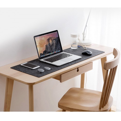 Ofis, Oyuncu ve Çalışma Masası İçin Keçeden Masa ve Mouse Matı Pad Koyu Gri 40x120 cm (Özel Ölçü)