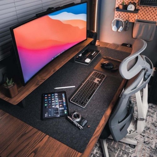Ofis, Oyuncu ve Çalışma Masası İçin Keçeden Masa ve Mouse Matı Pad 50x120 cm (Gri, Koyu Gri, Pembe ve Kırmızı Renk Seçeneği)