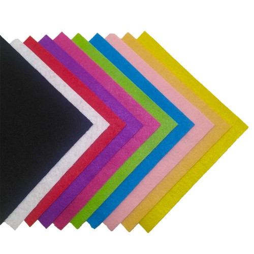 10 Adet Seçili Renklerde 25x25 cm İnce Keçe Paketi
