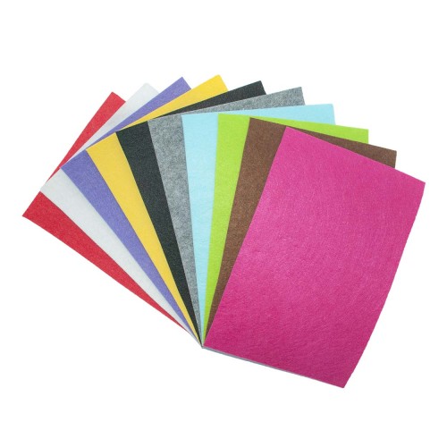 10 Adet 50x50 cm 2 mm Kalın Keçe Paketi (Karışık Renkler)